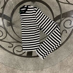 Striped long sleeve cropped top